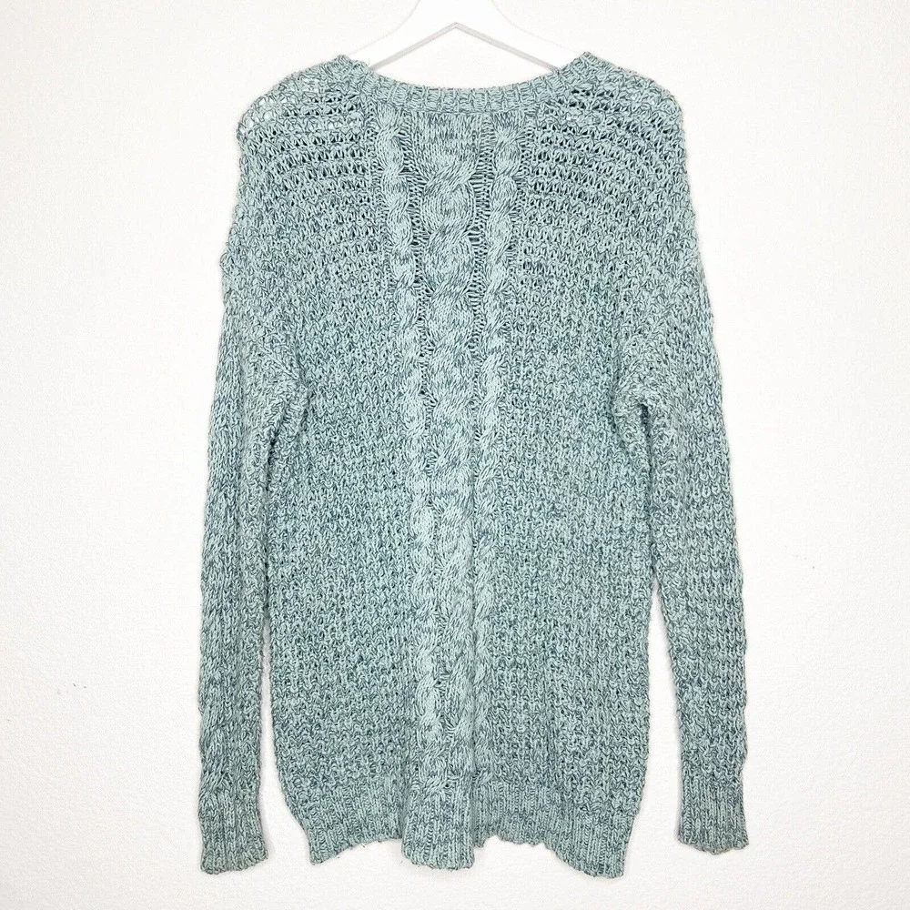 L.A. Hearts Green Cable Knit Long Sweater Sz L